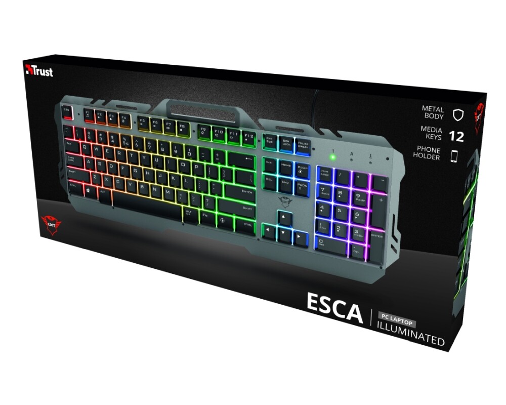 Клавиатура TRUST GXT 853 Esca Metal Gaming Keyboard US 6