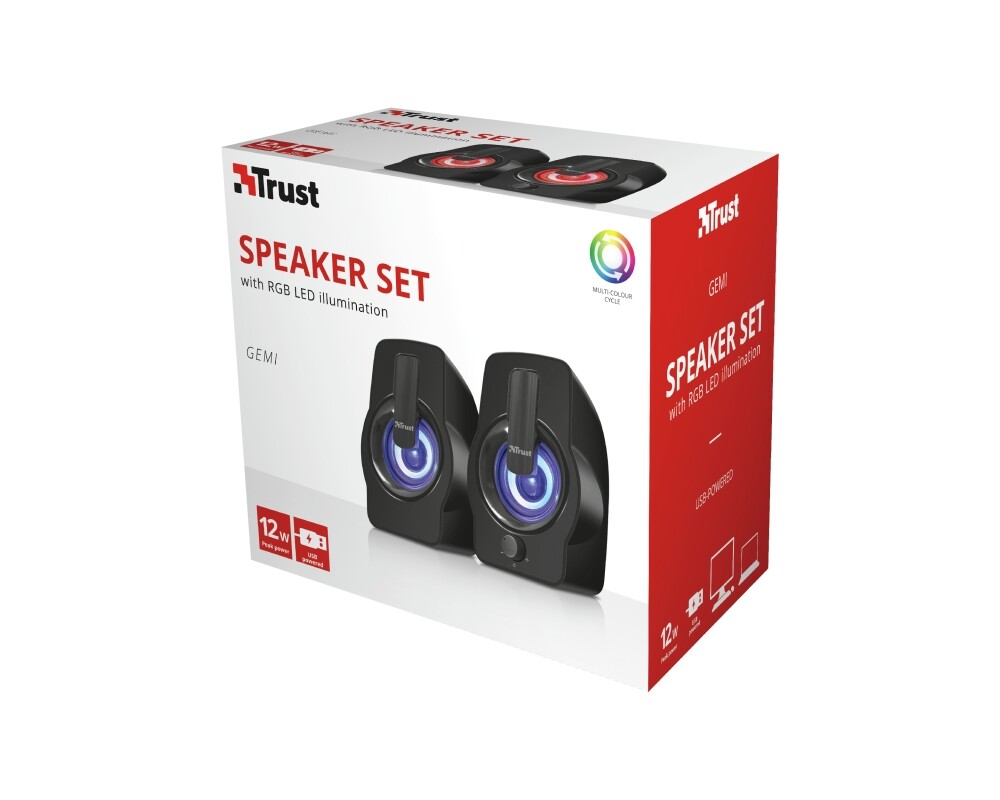 Тонколони TRUST Gemi 2.0 Speaker RGB Black 7