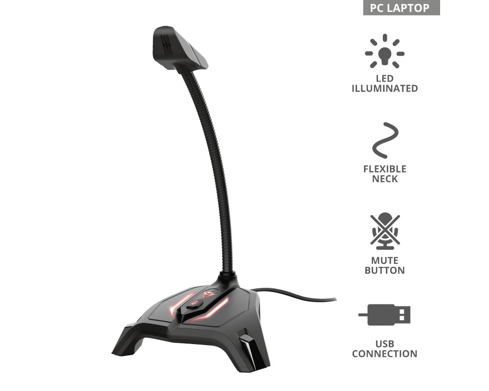 Микрофон TRUST GXT 215 Zabi LED USB Gaming Microphone 4