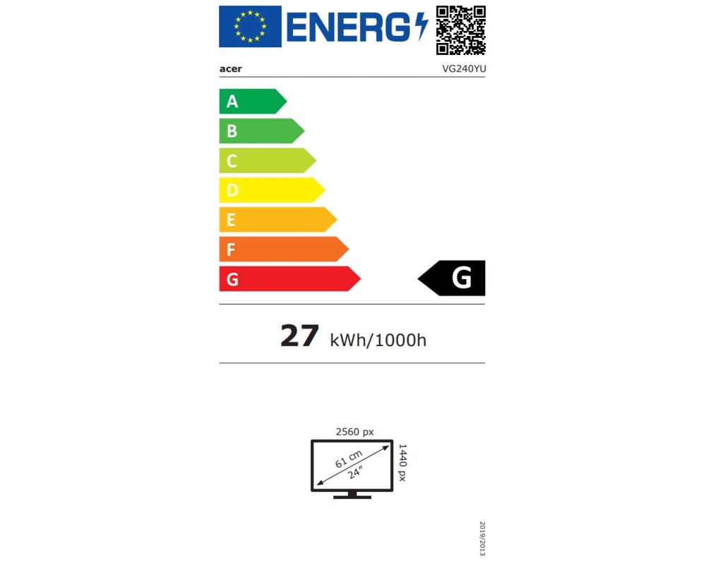 Монитор ACER Nitro VG240YUbmiipx 23.8"  WQHD 1ms IPS LED 17