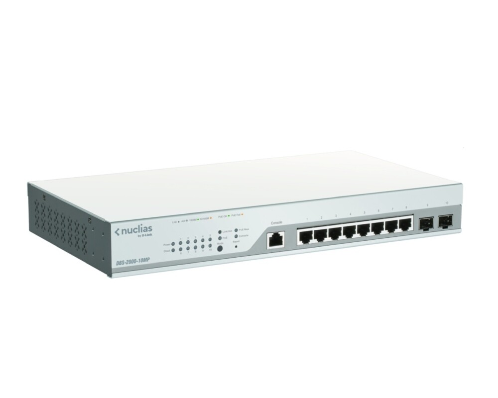 Switch (Комутатор) D-Link 10-Port Gigabit PoE+ Nuclias Smart Managed Switch including 2x SFP Ports (With 1 Year License) 3