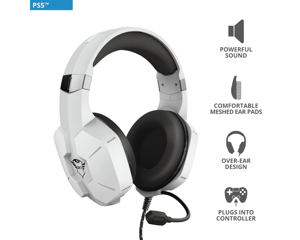 Слушалки TRUST GXT 323W Carus Gaming Headset PS5 8