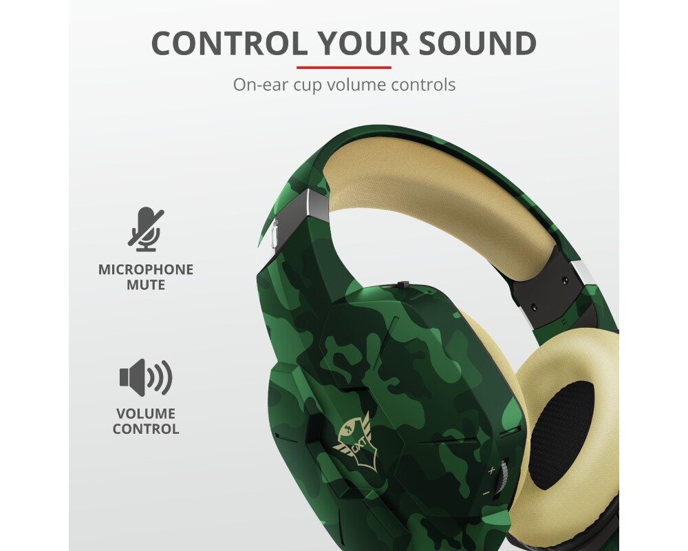 Слушалки TRUST GXT 323C Carus Gaming Headset Jungle Camo 9