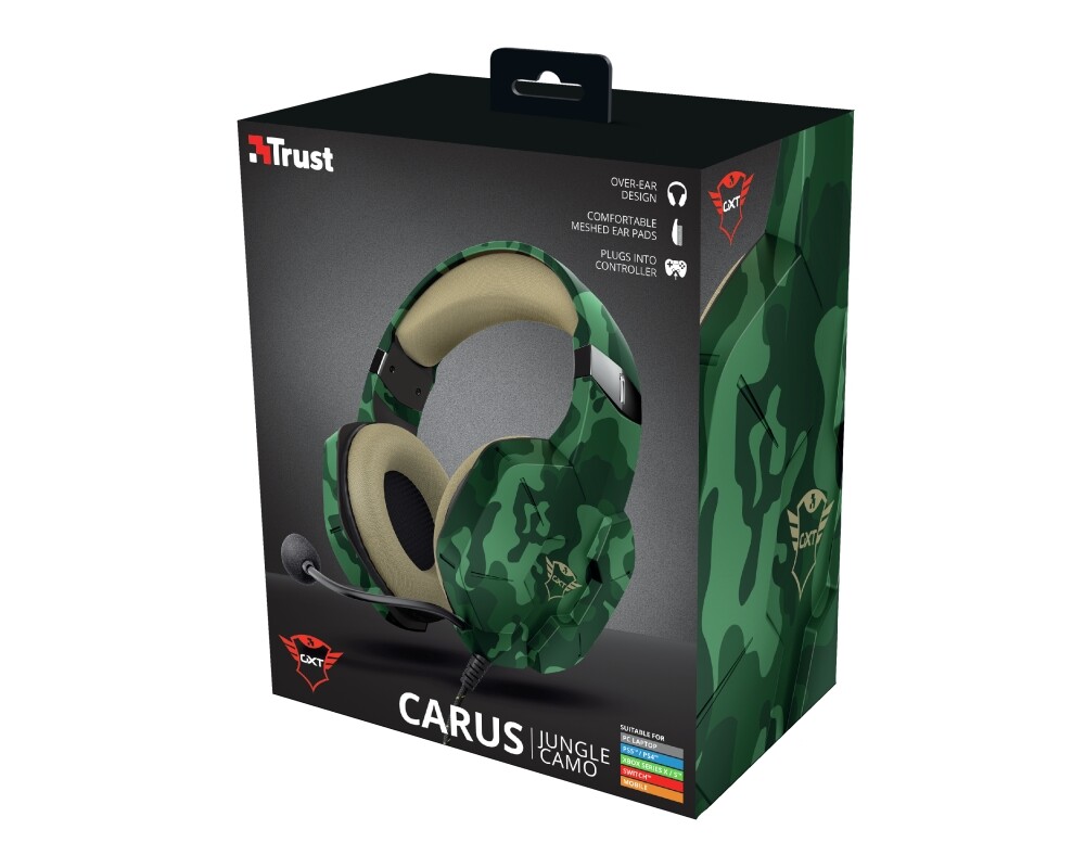 Слушалки TRUST GXT 323C Carus Gaming Headset Jungle Camo 12