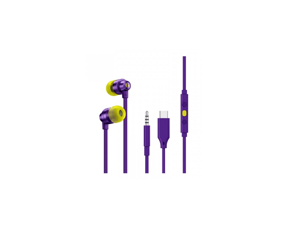 Слушалки Геймърски слушалки с микрофон Logitech G333 In-ear 3.5 mm + USB-C adapter, тапи жични, лилави 11