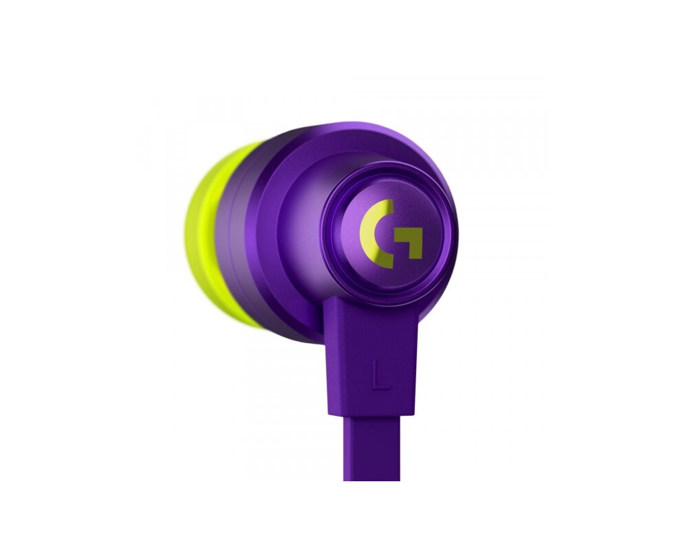 Слушалки Геймърски слушалки с микрофон Logitech G333 In-ear 3.5 mm + USB-C adapter, тапи жични, лилави 9