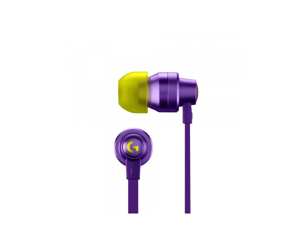 Слушалки Геймърски слушалки с микрофон Logitech G333 In-ear 3.5 mm + USB-C adapter, тапи жични, лилави 8