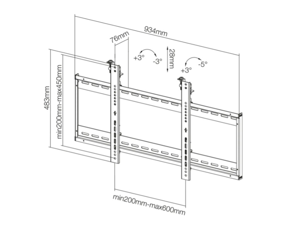 Стойка Neomounts by NewStar Flat Screen Wall Mount for video walls (stretchable) 8