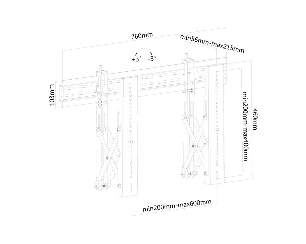 Стойка Neomounts by NewStar Flat Screen Wall Mount for video walls (pop-out / stretchable) 7