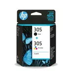 <span>Мастило</span> HP 305 2-Pack Tri-color/Black Original Ink Cartridge <span class='catalog-num-in-name'>6ZD17AE</span> - 