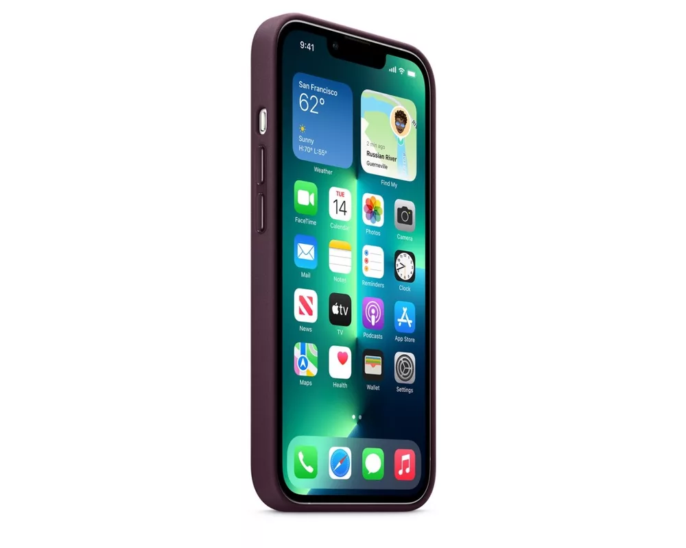 Калъф Apple iPhone 13 Pro Leather Case with MagSafe - Dark Cherry 6