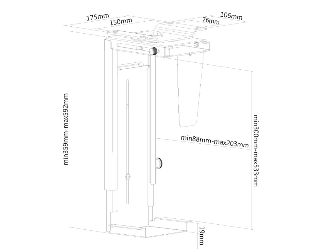 Стойка Neomounts Select CPU Holder (under desk 6