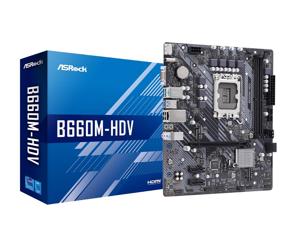 Дънна платка ASRock B660M-HDV, LGA1700, DDR4, mATX 2