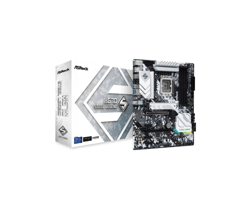 Дънна платка ASROCK H670 Steel Legend LGA1700 4x DDR4 DIMM HDMI DP 1xPCIe 5.0 x16 1xPCIe 4.0 x16 3xPCIe 3.0 x1 11