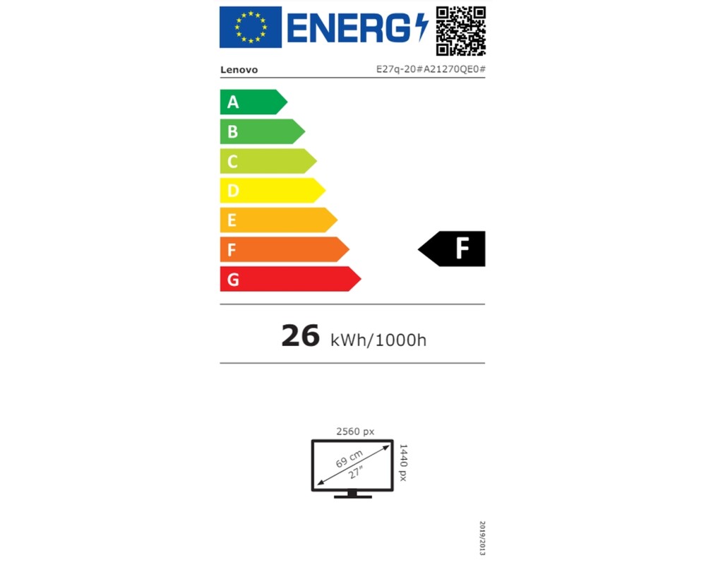 Монитор 27" Lenovo ThinkVision E27q-20 19