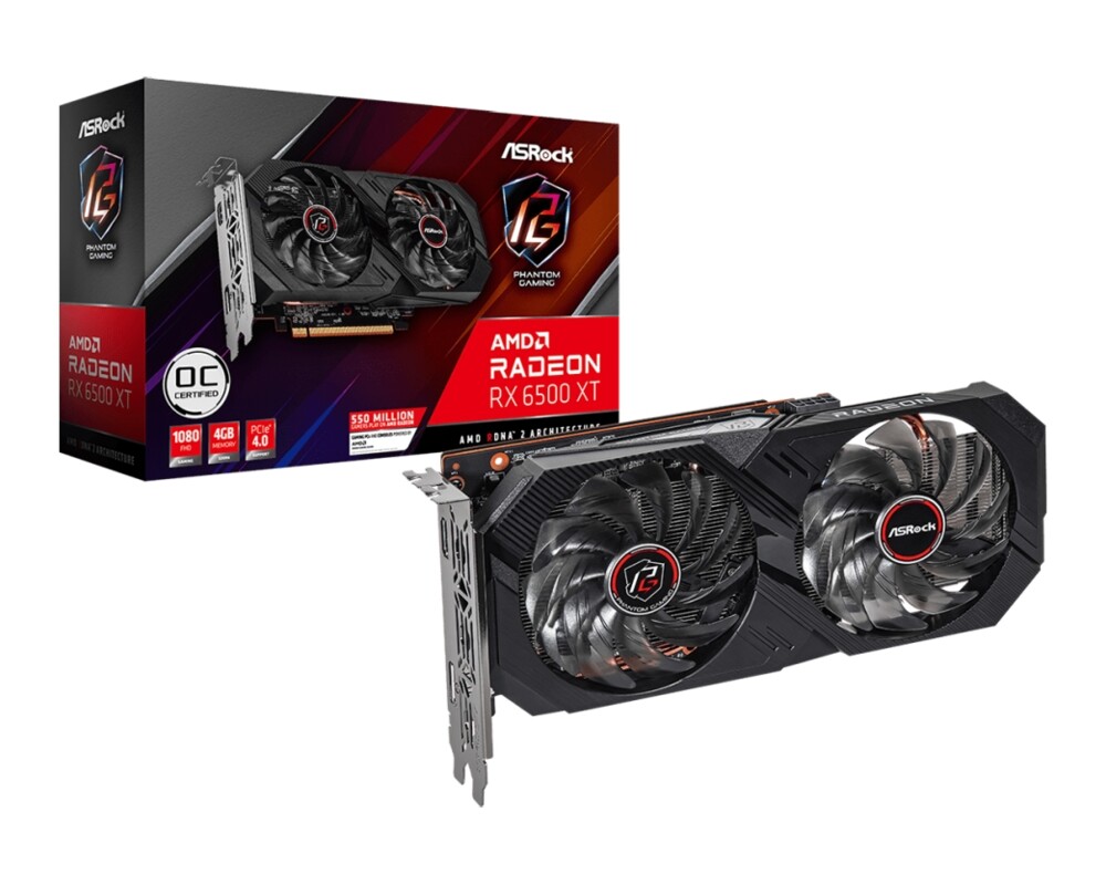 Видеокарта ASRock AMD Radeon RX 6500 XT Phantom Gaming D 4GB GDDR6 OC 2