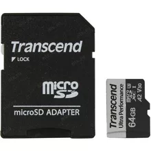  Transcend 64GB micro SD with adapter UHS-I U3 A2 Ultra Performance 327831 TS64GUSD340S на топ цена - PIC.bg