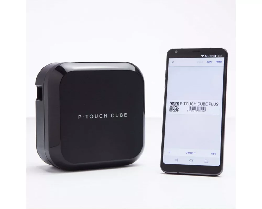 Етикетен принтер BROTHER P-Touch Cube Plus PT-P710BT  Up to 24mm 180x360dpi 68 labels 3