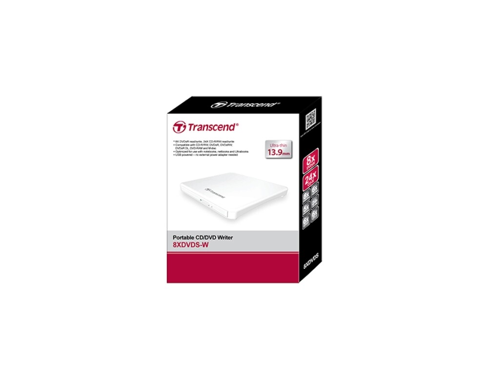 Оптично устройство Transcend 8X DVD±RW, USB 2.0, Slim Type 6