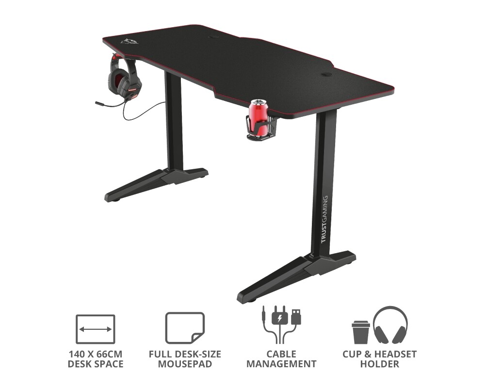 Геймърско бюро TRUST GXT 1175 Imperius XL Gaming Desk 6
