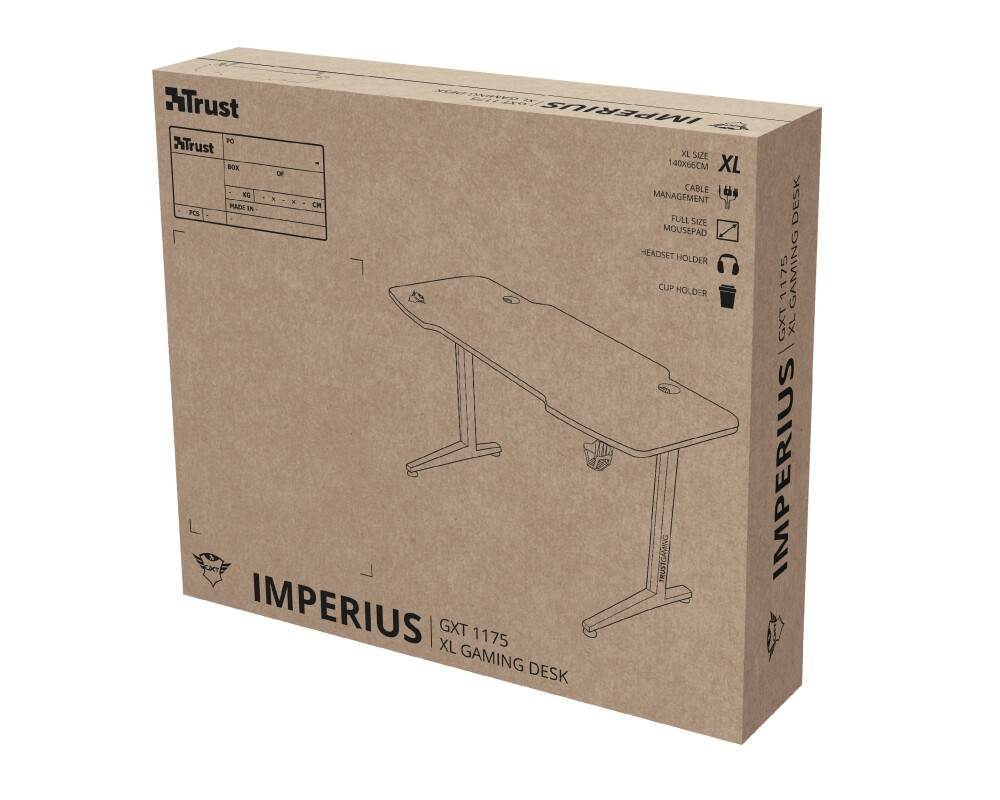 Геймърско бюро TRUST GXT 1175 Imperius XL Gaming Desk 9