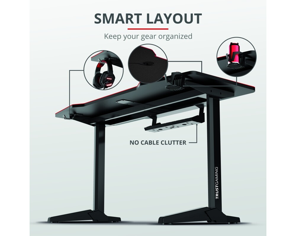 Геймърско бюро TRUST GXT 1175 Imperius XL Gaming Desk 7