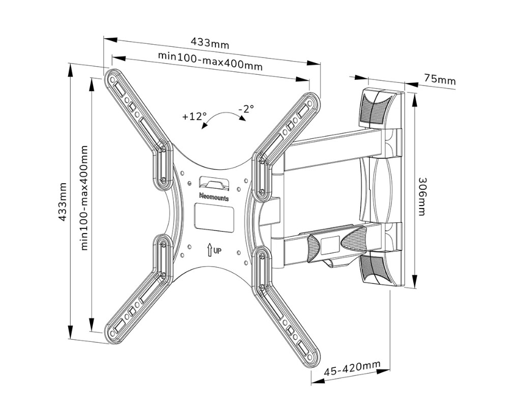 Стойка Neomounts Screen Wall Mount (full motion 8