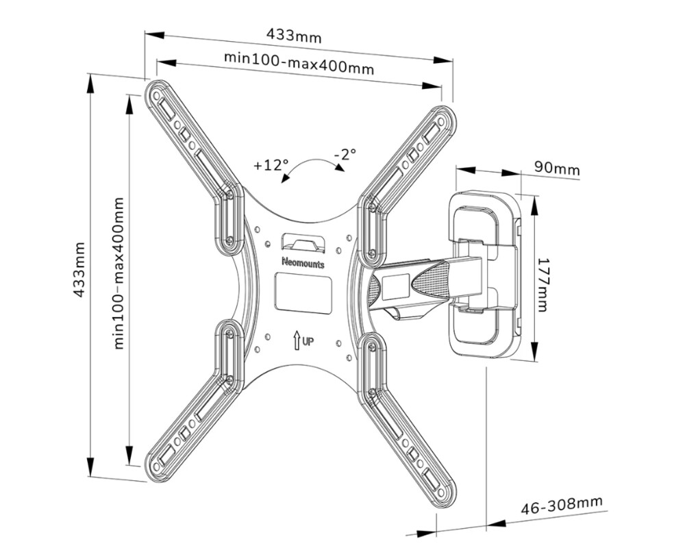 Стойка Neomounts Screen Wall Mount (full motion 8