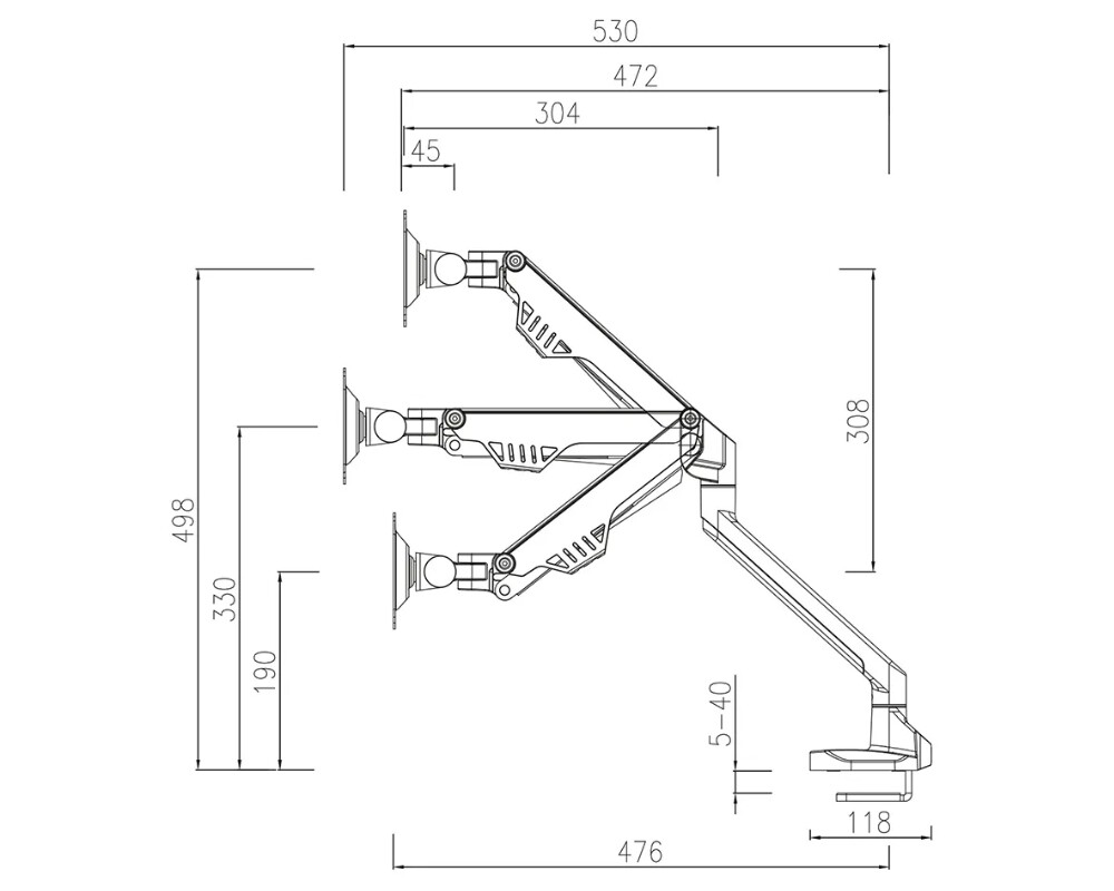 Стойка Neomounts by NewStar Flat Screen Desk Mount (clamp/grommet)  5