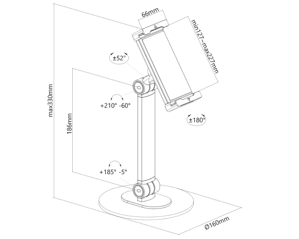 Стойка Neomounts universal tablet stand for 4.7-12.9" tabletsk 8