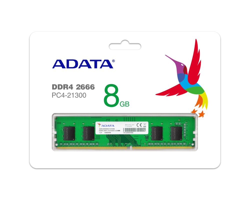 Памет Adata 8GB Desktop Memory - DDR4 U-DIMM 2666 MHz  2