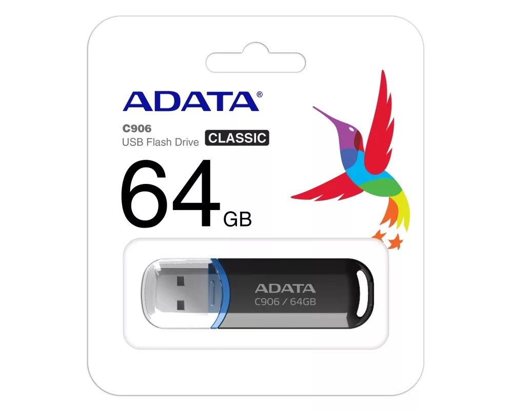 Флаш памет ADATA C906 64GB USB 2.0 Black 4