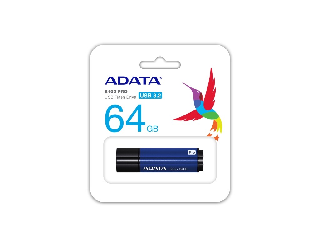 Флаш памет Adata 64GB S102P USB 3.2 Gen1-Flash Drive Titanium Blue 2