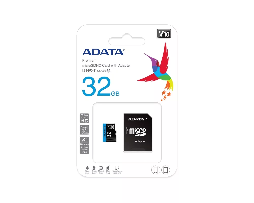 Флаш карта ADATA 32GB MicroSDHC UHS-I CLASS 10 (with adapter) 2