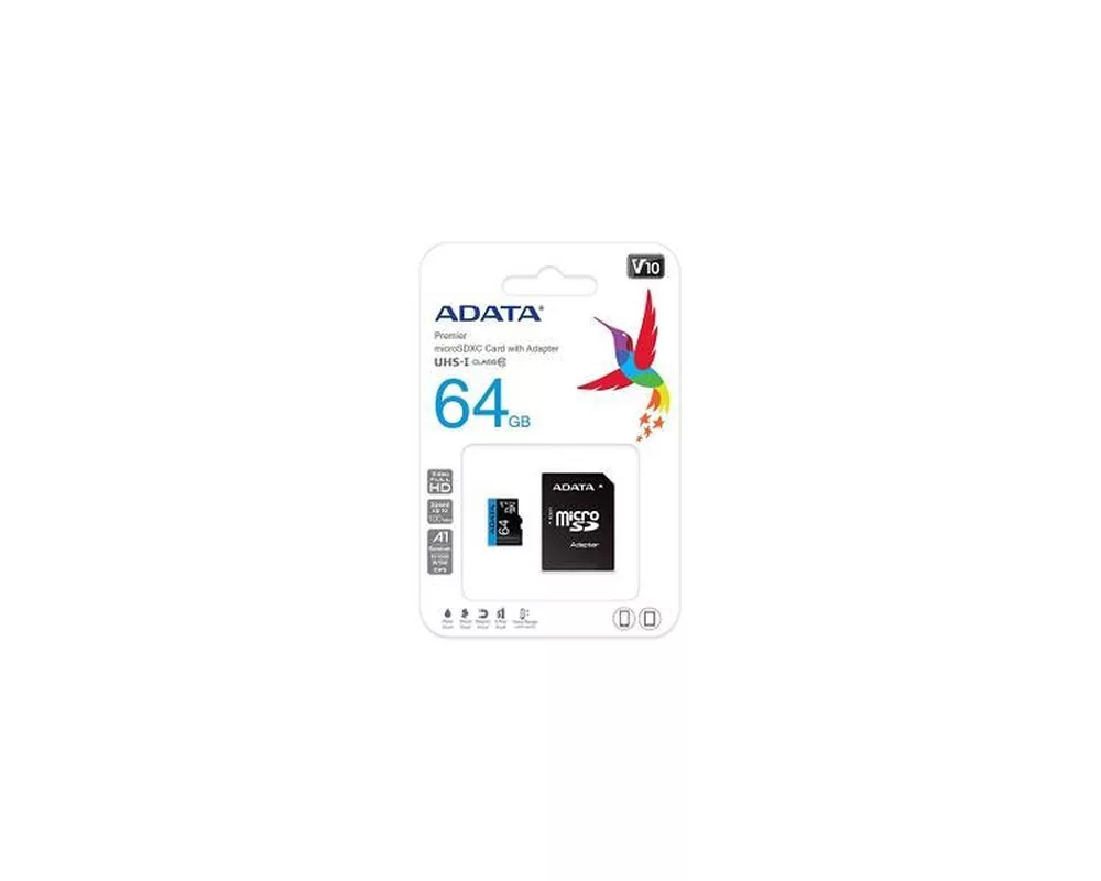Флаш карта ADATA 64GB MicroSDXC UHS-I CLASS 10 (with adapter) 2
