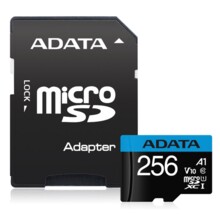  Adata 256GB MicroSDXC UHS-I CLASS10 A1 (1 adapter) 382850 AUSDX256GUICL10A1-RA1 на топ цена - PIC.bg