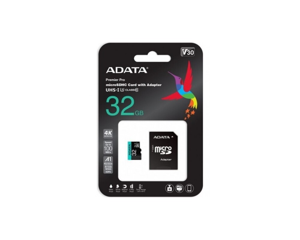 Флаш карта Adata 32GB MicroSDHC UHS-I U3 V30S A2 (1 adapter) 2