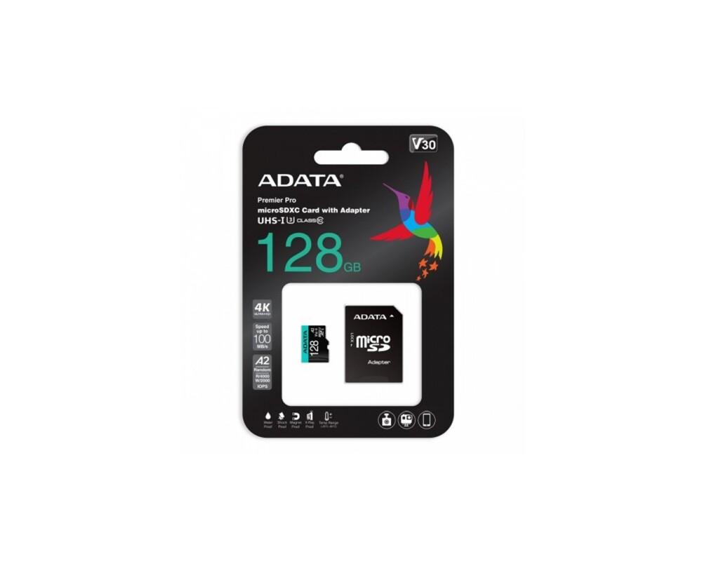 Флаш карта Adata 128GB MicroSDXC UHS-I U3 V30S A2 (1 adapter) 2