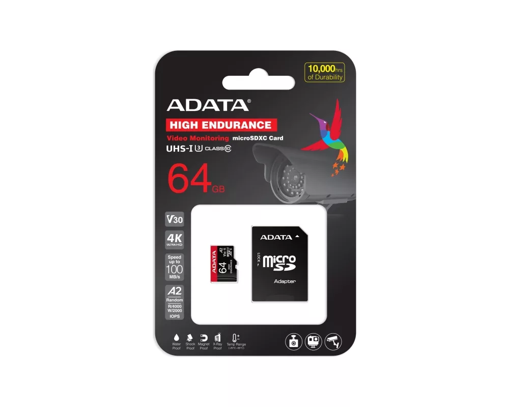 Флаш карта ADATA 64GB MicroSDXC UHS-I U3 V30S High (with adapter) 2