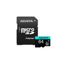  Adata 64GB MicroSDXC UHS-I U3 V30S A2 (1 adapter) 382859 AUSDX64GUI3V30SA2-RA1 на топ цена - PIC.bg