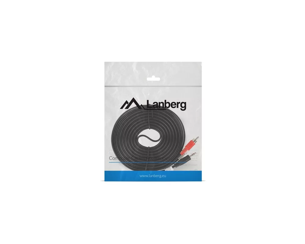 Аудио кабел Lanberg mini jack 3.5mm (M) 3 pin -> 2X RCA (chinch) (M) cable 5m 3
