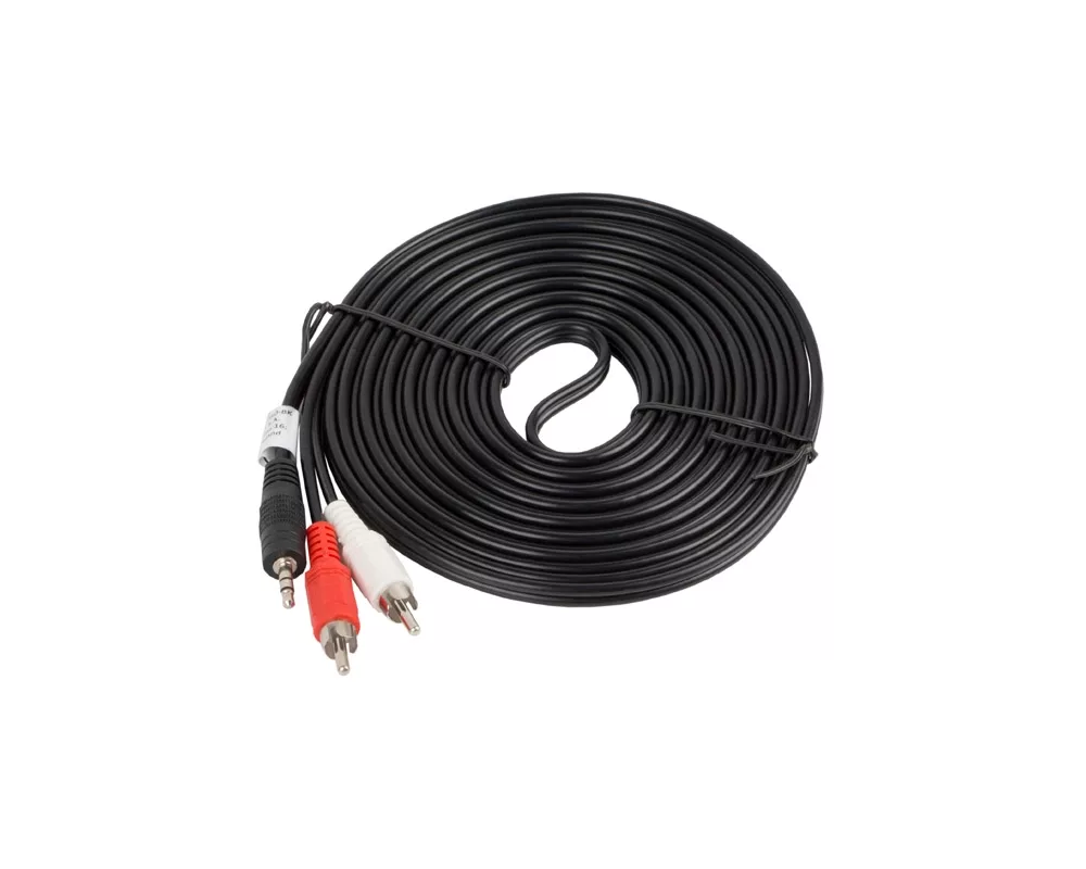Аудио кабел Lanberg mini jack 3.5mm (M) 3 pin -> 2X RCA (chinch) (M) cable 5m 2