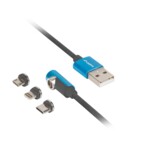 <span>Кабел</span> Lanberg 3in1 USB-A (M) -> USB MICRO(M) + LIGHTNING (M) + USB-C (M) 2.0 1m <span class='catalog-num-in-name'>CA-3IN1-21CU-0010-BL</span> - 
