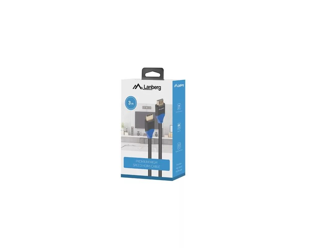 Кабел Lanberg HDMI M/M V2.0 cable 3m 4K CU box 3