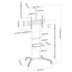 Стойка Neomounts Mobile Floor Stand incl. AV- and cam shelf (height adjustable: 128.5-145 cm) 6