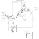 Стойка Neomounts Desk Pole Mount (clamp/grommet) for 2 Monitor Screens 6