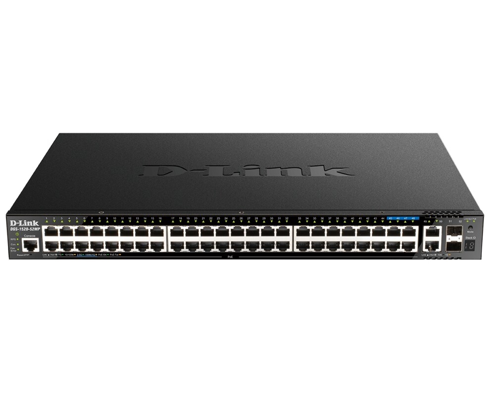 Switch (Комутатор) D-Link 44 ports GE PoE + 4 ports 2.5 GE PoE + 2 10GE ports + 2 SFP+ Smart Managed Switch 2