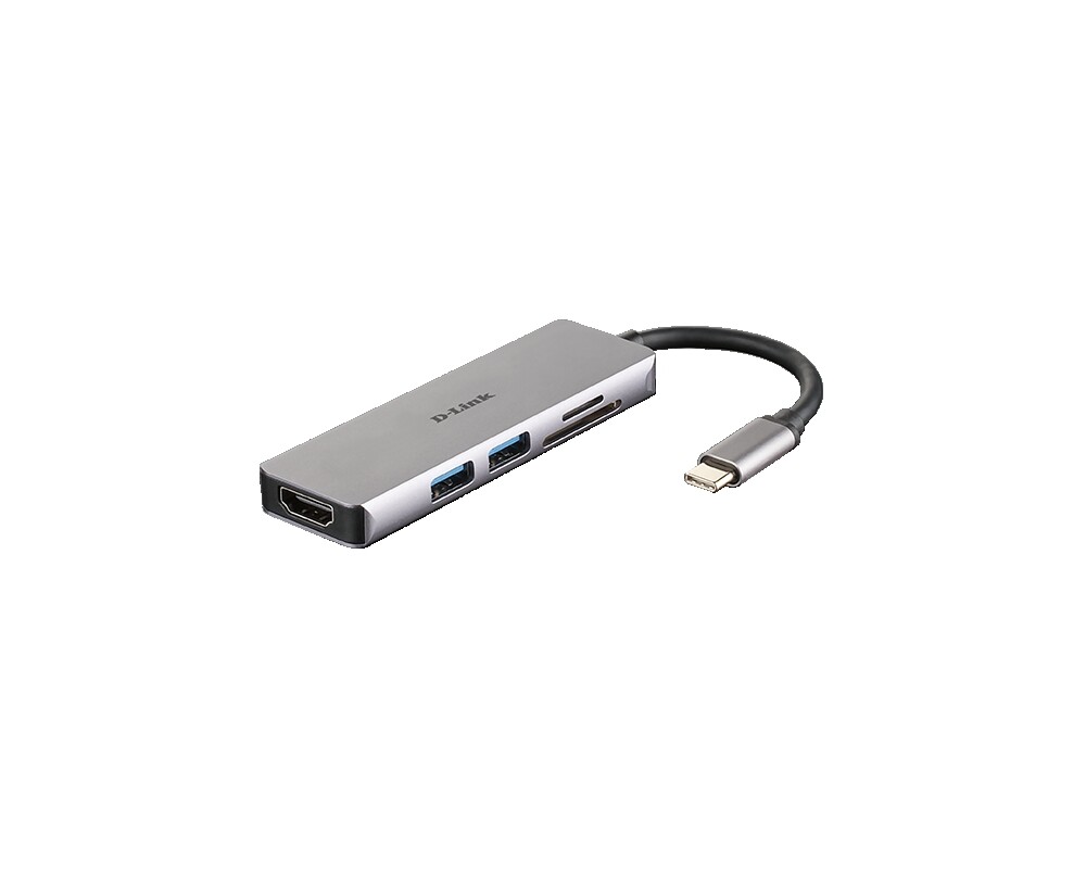 USB хъб D-Link 5-in-1 USB-C Hub with HDMI and SD/microSD Card Reader 2