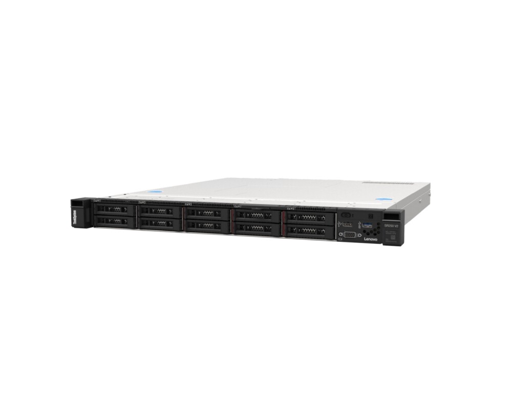 Сървър LENOVO ThinkSystem SR250 V2 Xeon E-2378 8C 2.6GHz 65W 1x16GB 3200MHz UDIMM 8x2.5in RAID 5350-8i  2x1Gb 1x450W XCC Enterprise 7