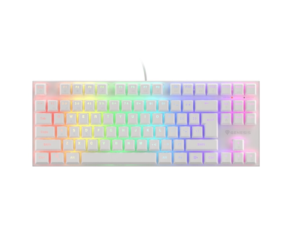 Клавиатура Genesis Gaming Keyboard Thor 303 TKL White RGB Backlight US Layout Brown Switch